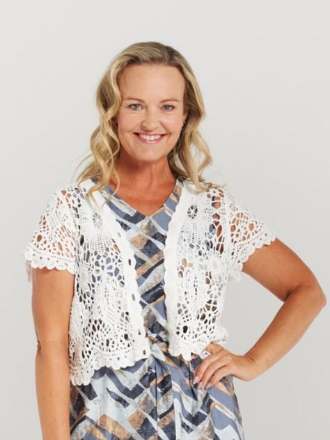 Short Sleeve Crochet Cardigan