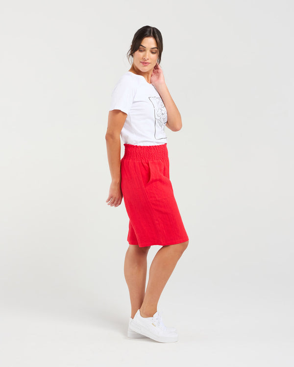 Darcy Shirred Waistband Shorts