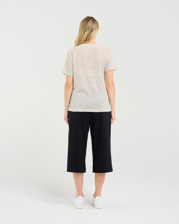 Suzette Linen Blend Stripe T-shirt