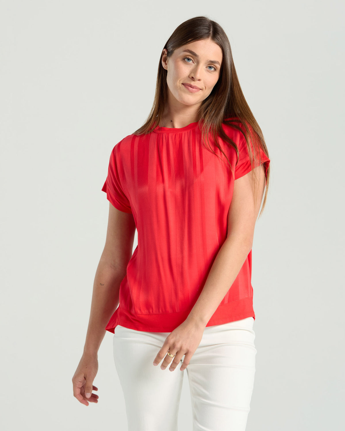 Simona Spliced Satin Top