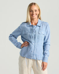 Silvia Drawstring Hem Shacket