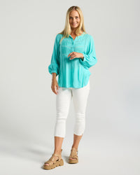 Paola Ladder Trim Blouse