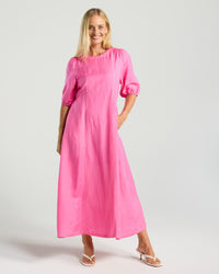 Lorella Contrast Puff Sleeve Dress
