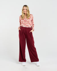 Frankie Pleat Pant (Cherry)