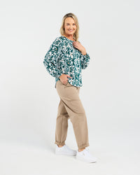 Donna Pintuck Sleeve Top (Jade)