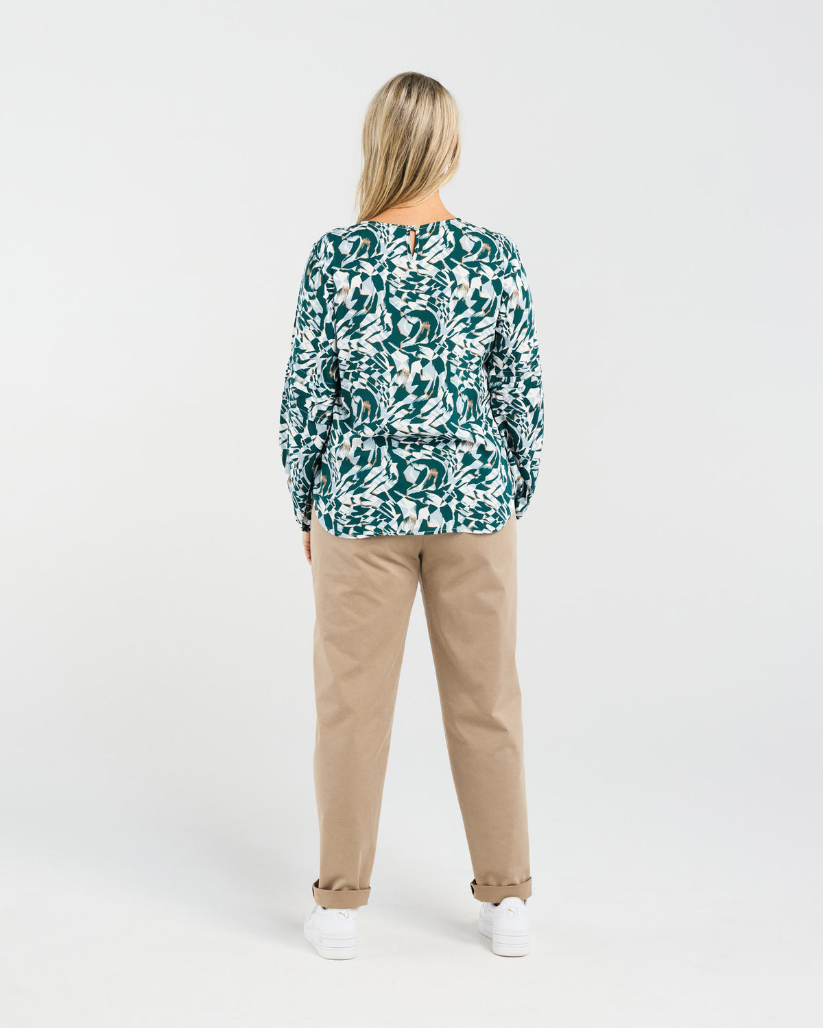 Donna Pintuck Sleeve Top (Jade)
