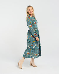 Geneva Button Placket Dress (Blue)