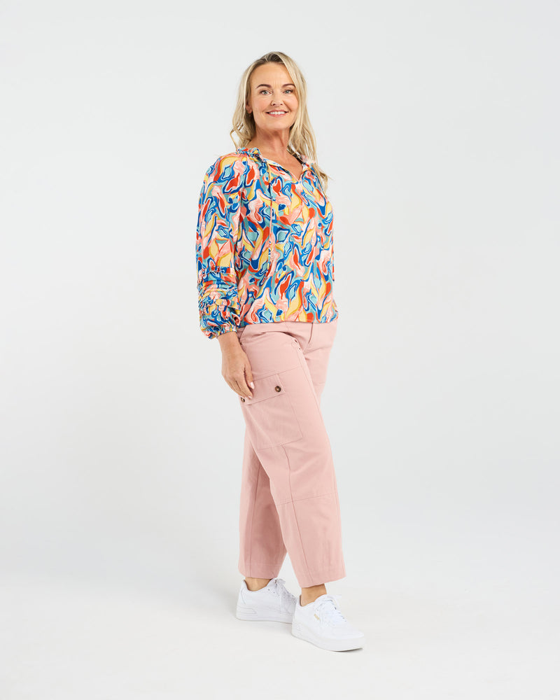 Valerie Raglan Frill Top