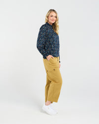 Bella Frill Neck Top (Navy)