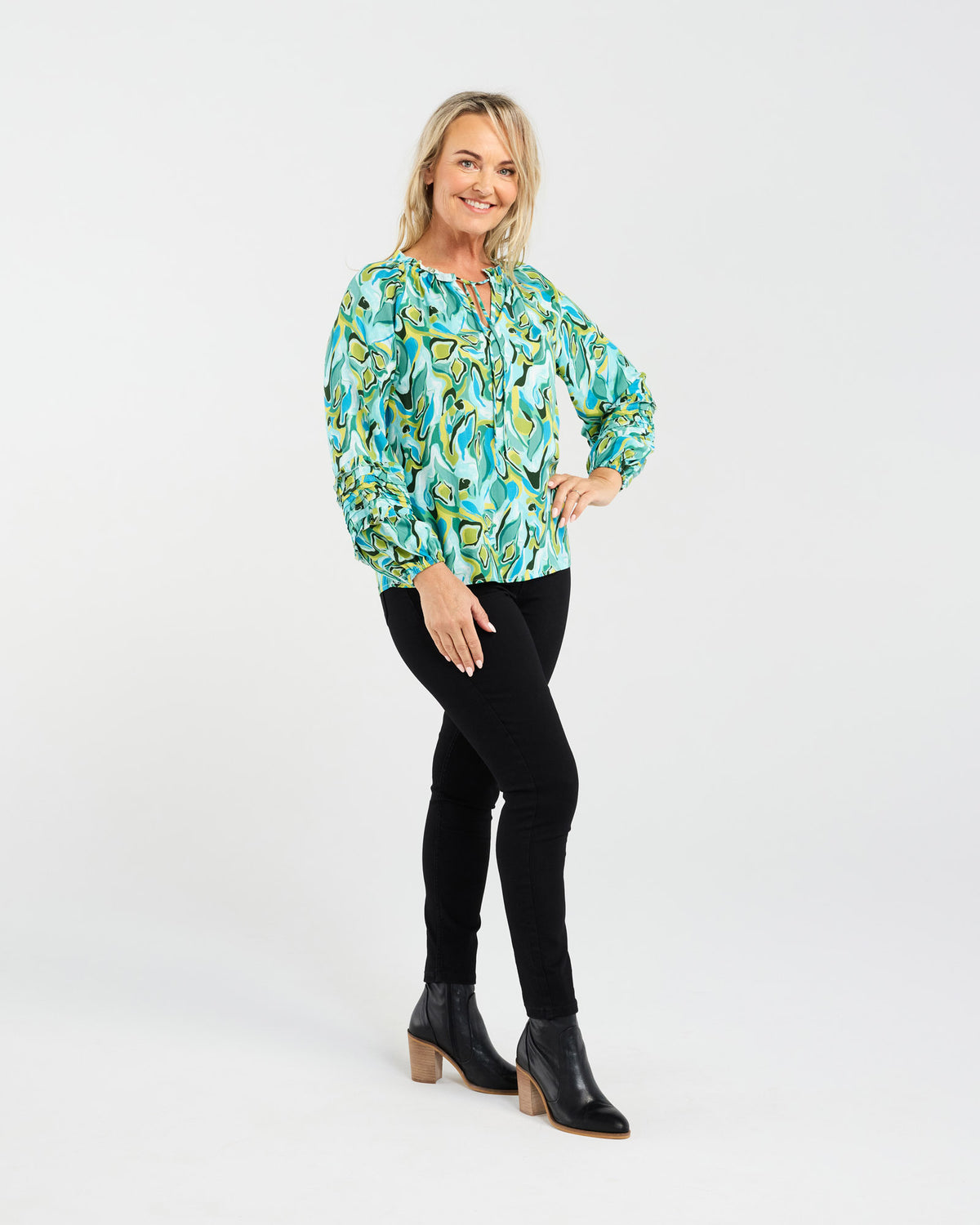 Valerie Raglan Frill Top