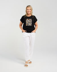 Palm Leaf Sequin Tee
