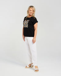 Palm Leaf Sequin Tee
