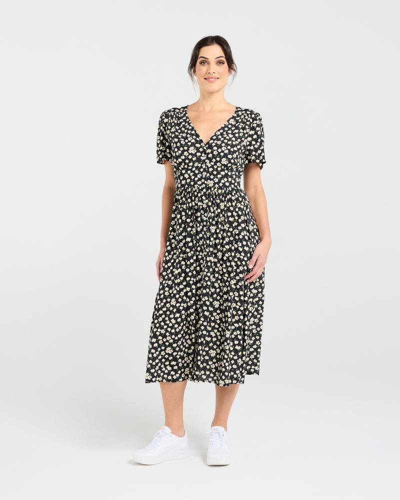 Gigi V-neck Button Front Dress