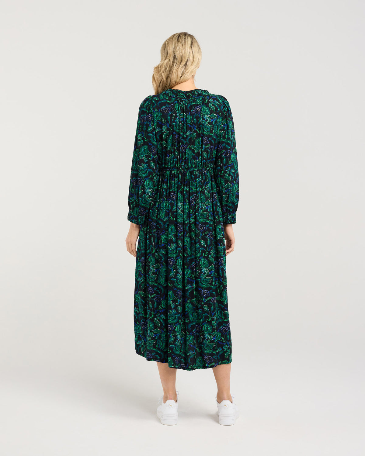 Julia Gathered V-neck Dress