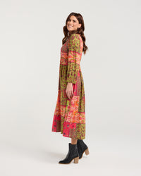 Rosie Gathered V-neck Dress