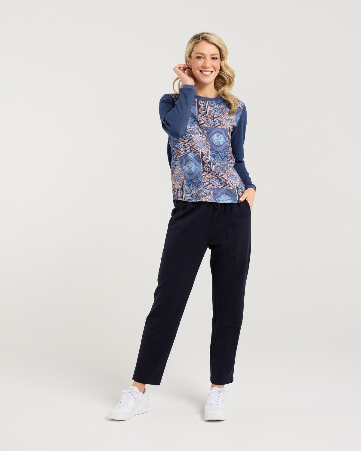 Audrey Print Front L/S Tee