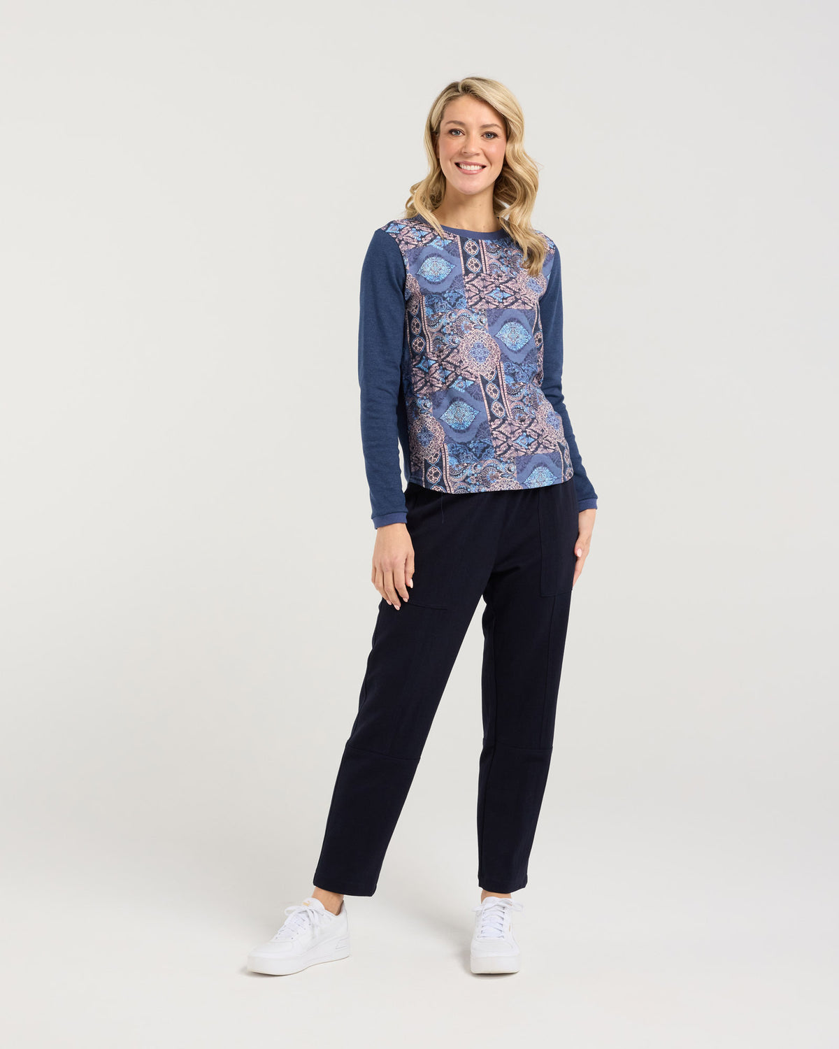 Audrey Print Front L/S Tee
