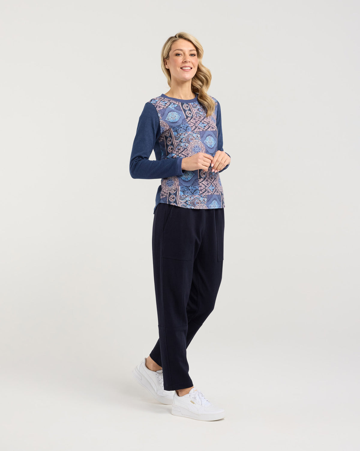 Audrey Print Front L/S Tee