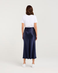 Elliana Satin Bias Midi Skirt