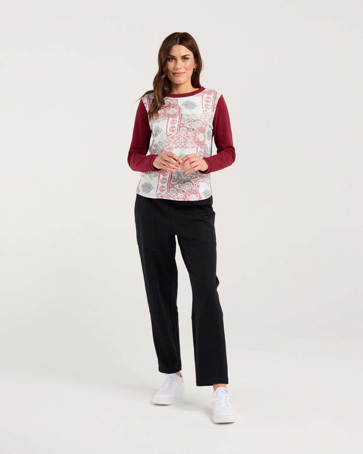 Audrey Print Front L/S Tee