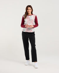 Audrey Print Front L/S Tee