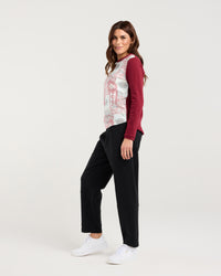 Audrey Print Front L/S Tee