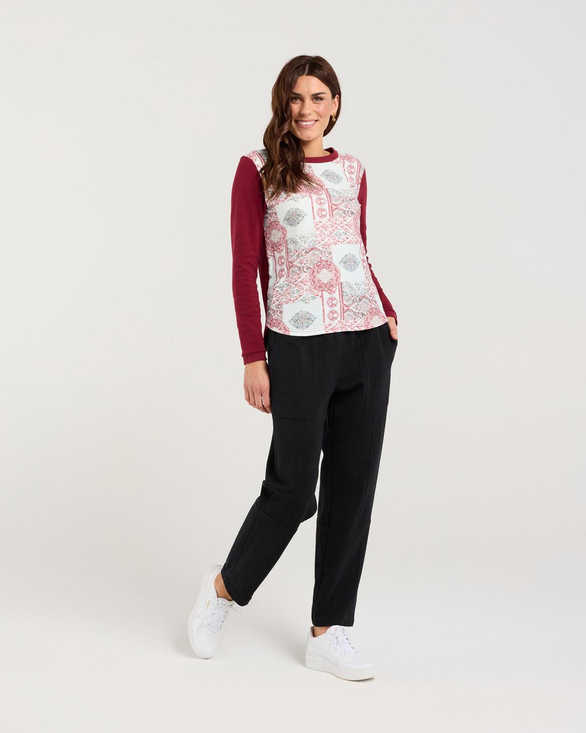 Audrey Print Front L/S Tee