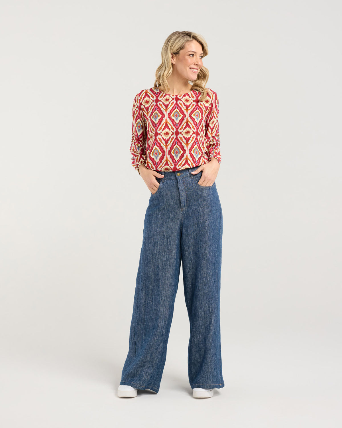Apollo Linen Denim Wide leg Jeans