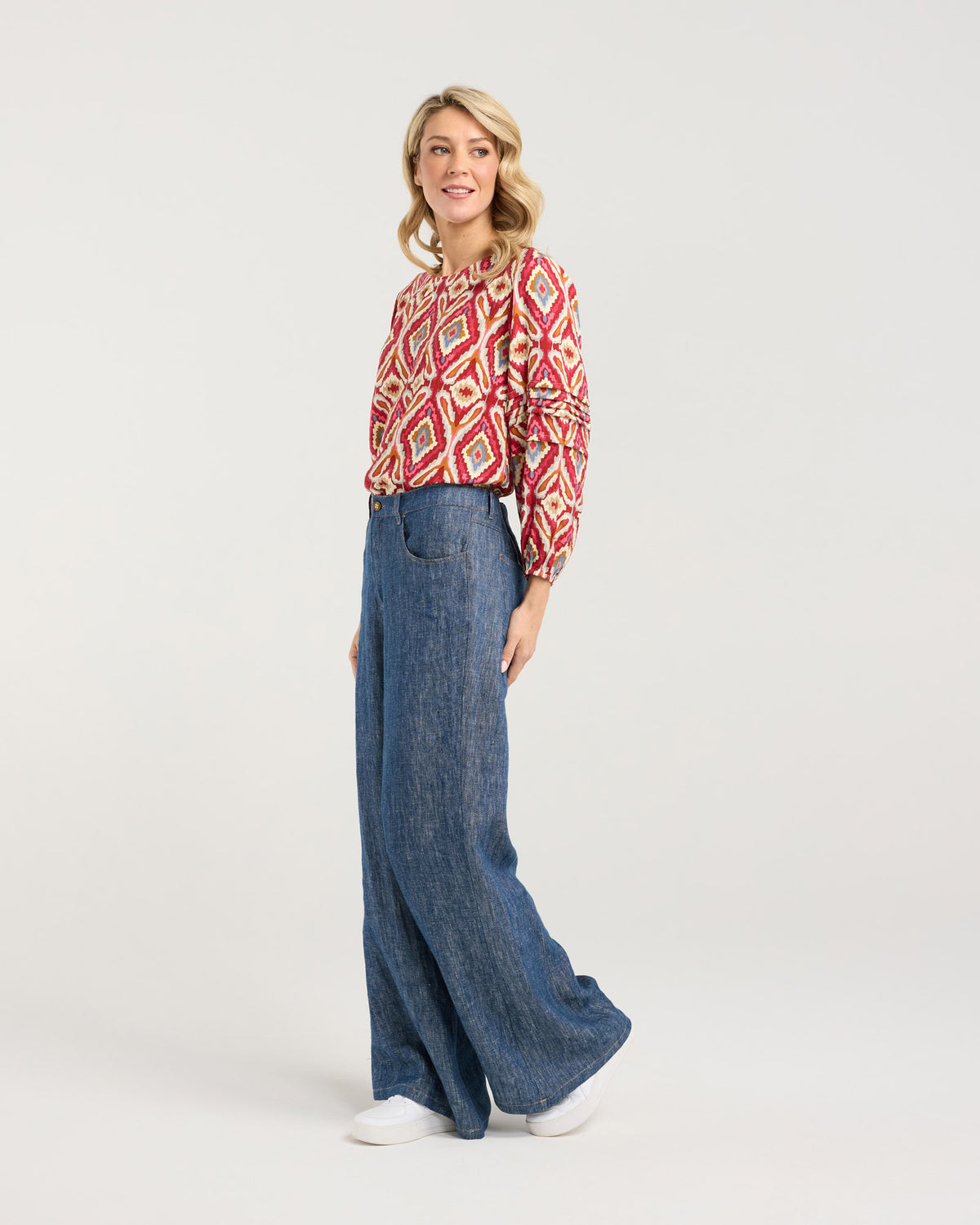 Apollo Linen Denim Wide leg Jeans