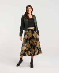 Vivienne Pleated Satin Skirt