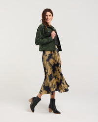 Vivienne Pleated Satin Skirt