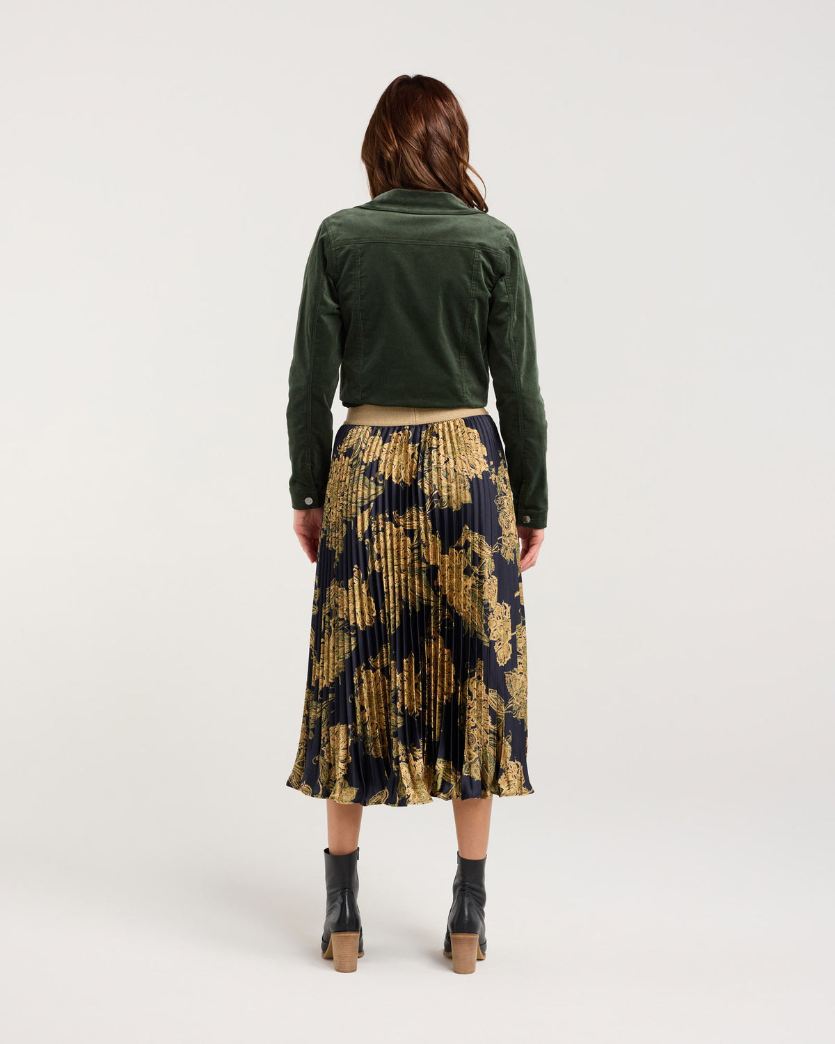 Vivienne Pleated Satin Skirt