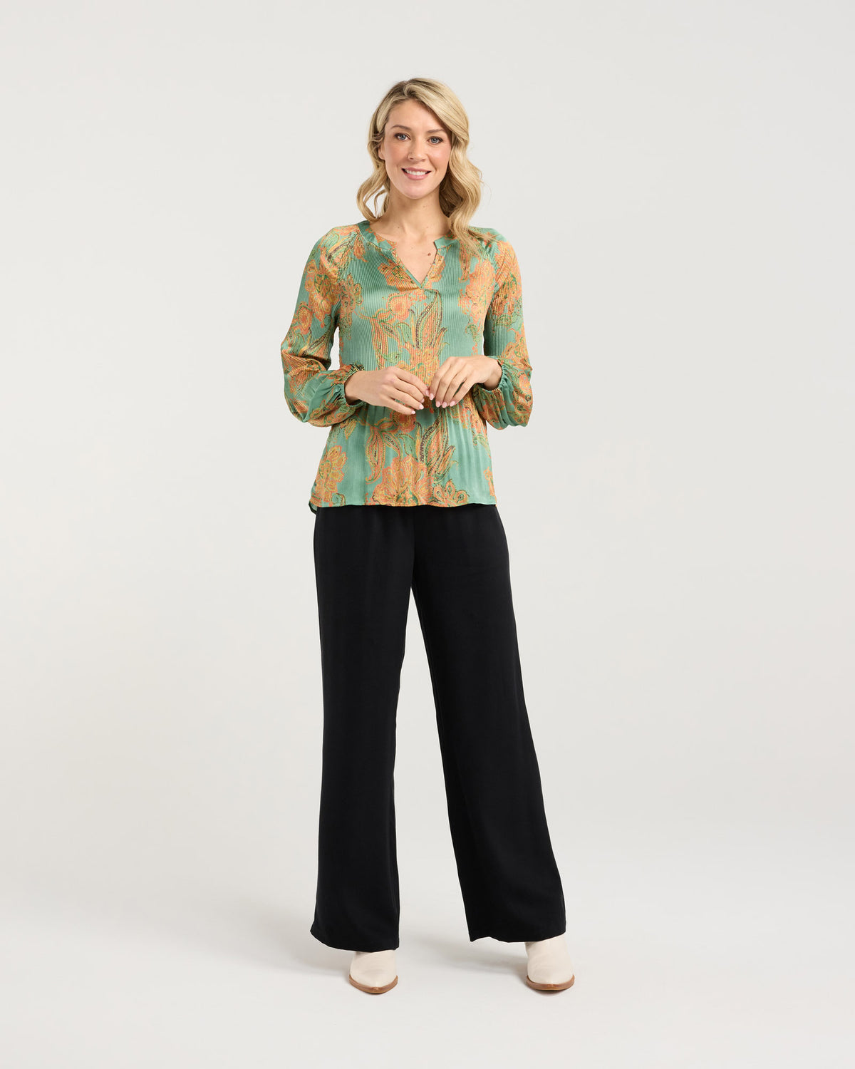 Pollyana Pleat Top