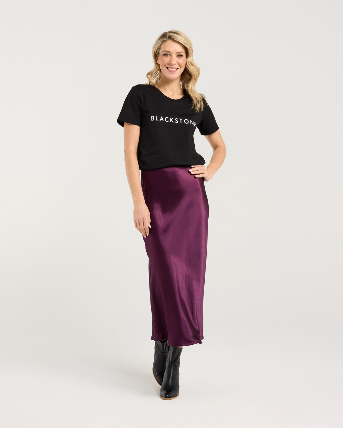 Elliana Satin Bias Midi Skirt