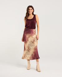 Violet Ombre Bias Midi Skirt
