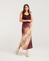 Violet Ombre Bias Midi Skirt