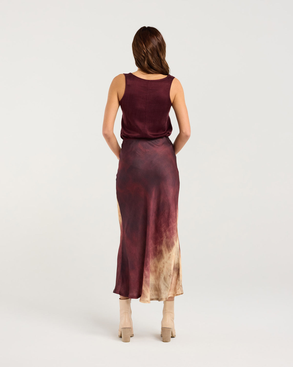 Violet Ombre Bias Midi Skirt