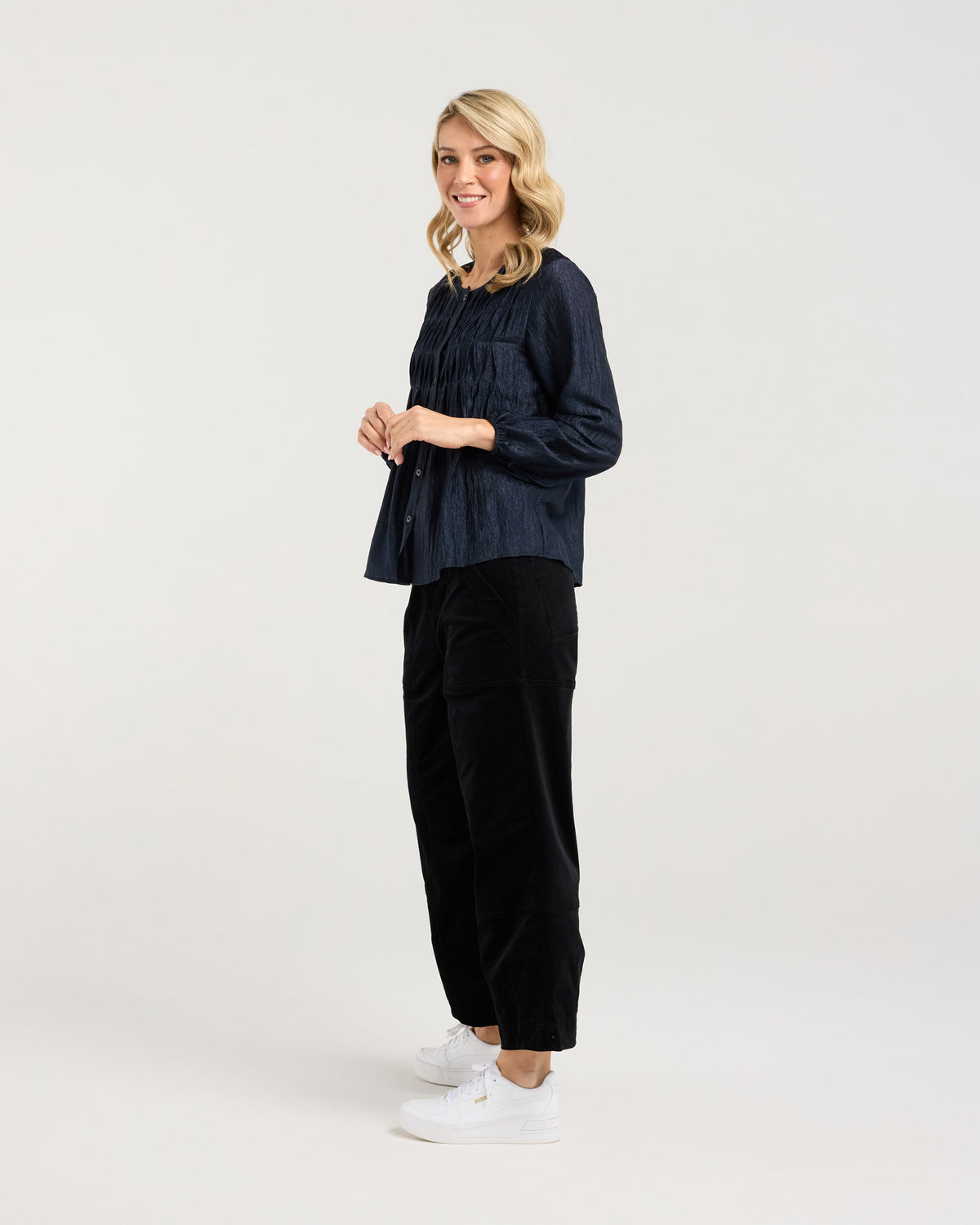 Leah Zig Zag Pleat Top