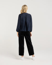 Leah Zig Zag Pleat Top