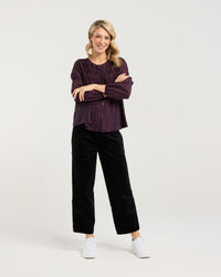 Leah Zig Zag Pleat Top