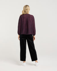 Leah Zig Zag Pleat Top