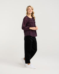 Leah Zig Zag Pleat Top