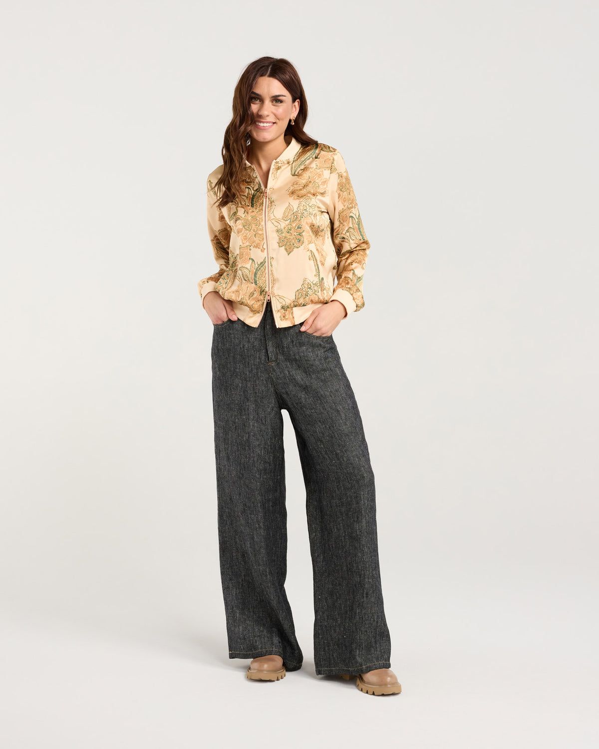 Ivanka Satin Print Bomber