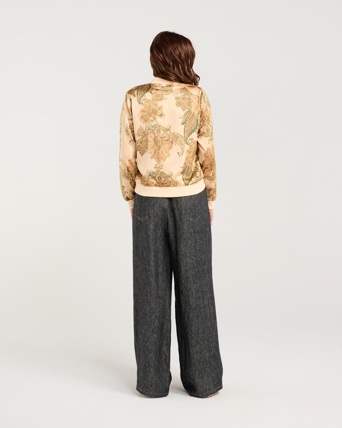 Ivanka Satin Print Bomber
