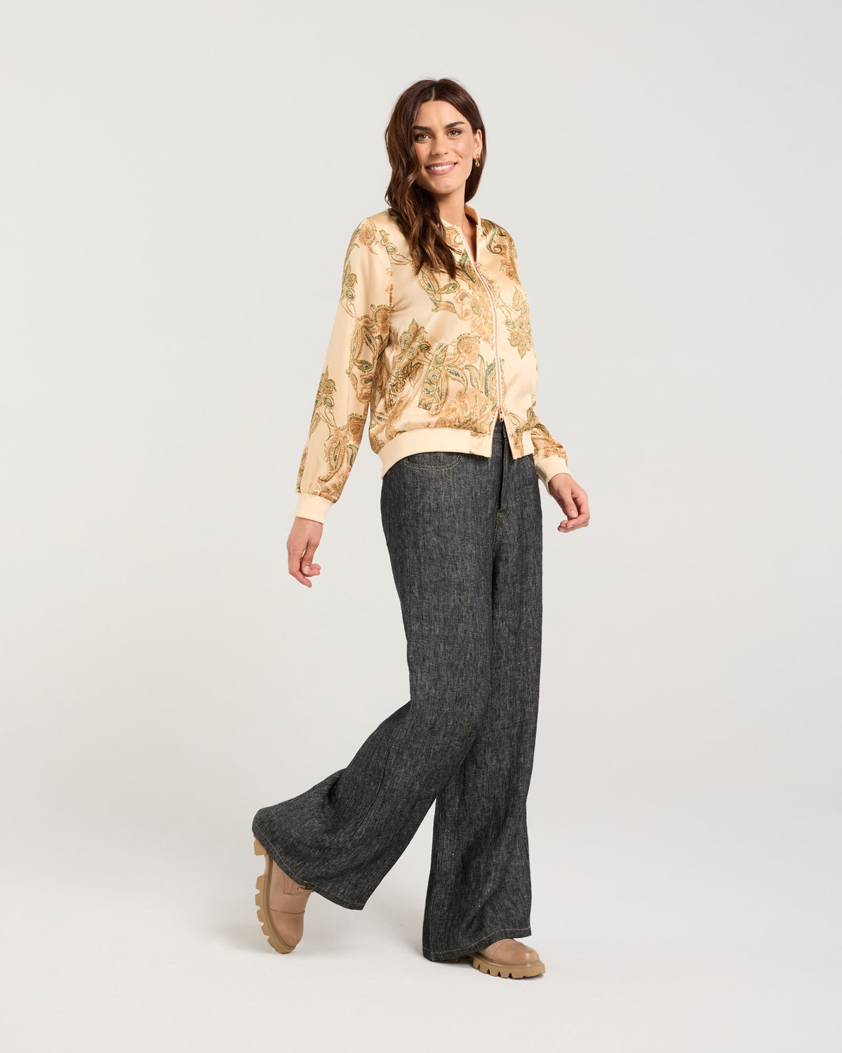 Ivanka Satin Print Bomber