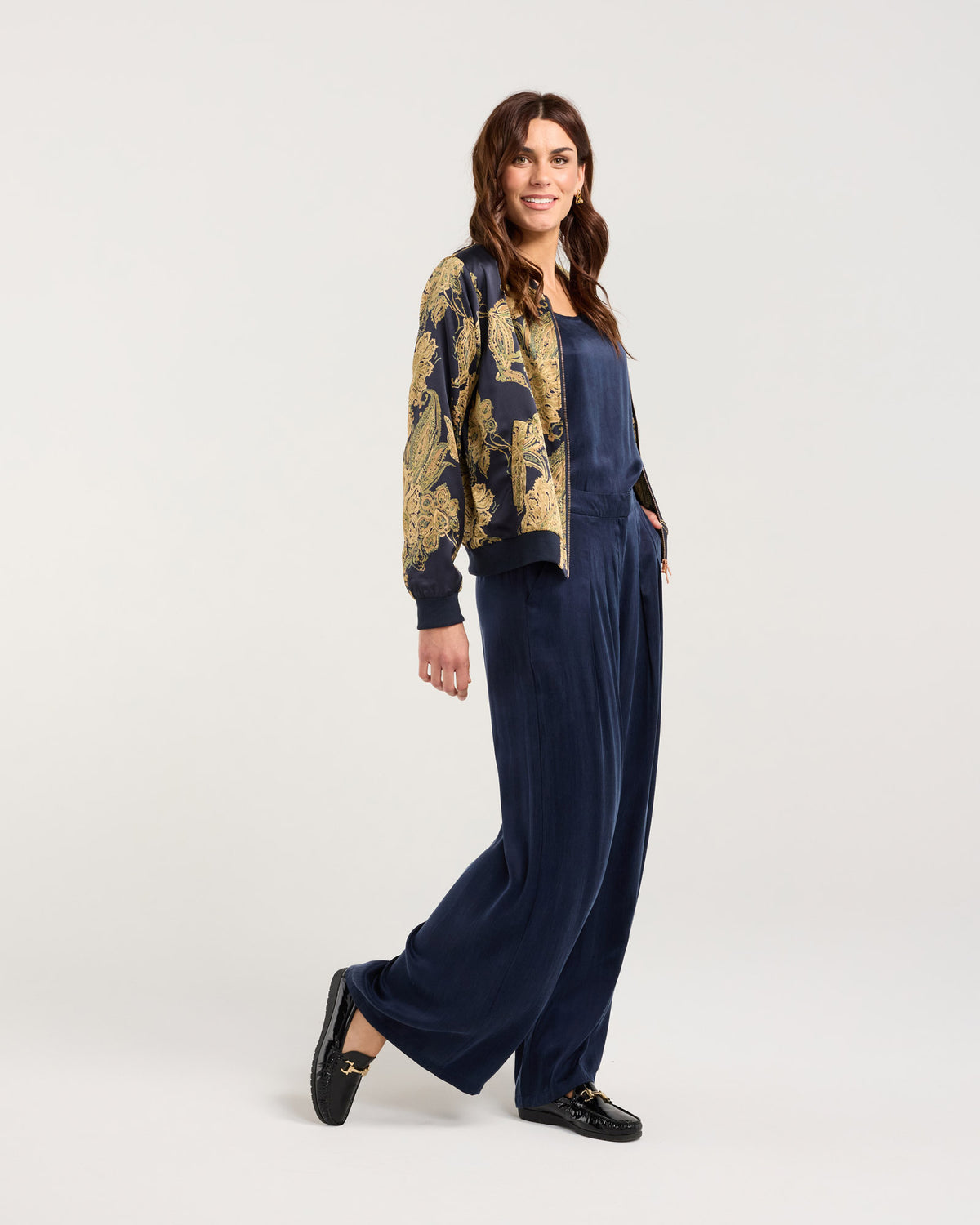 Ivanka Satin Print Bomber
