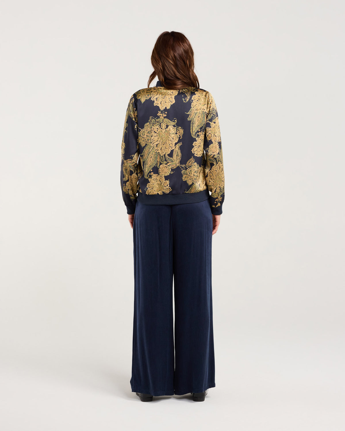 Ivanka Satin Print Bomber