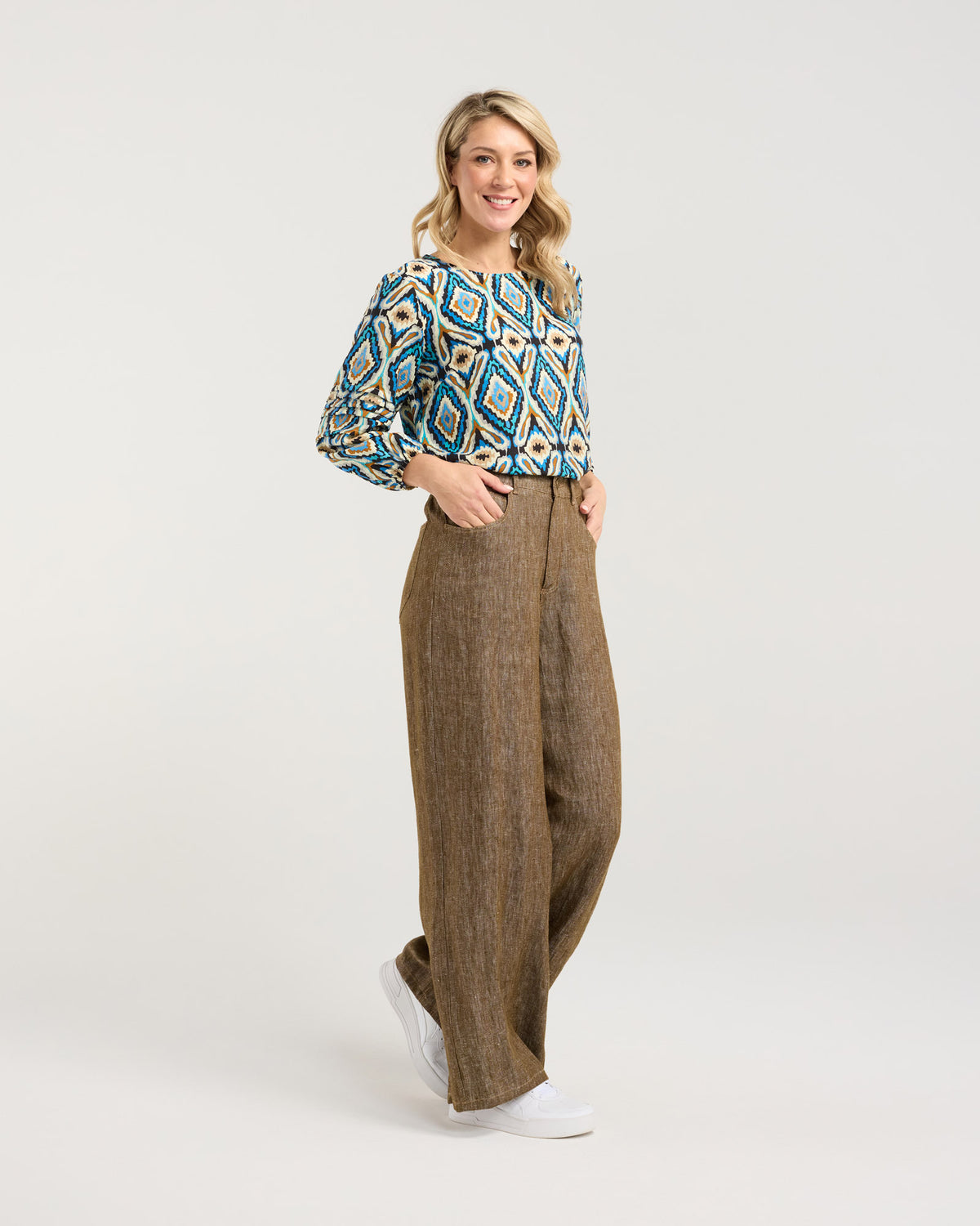 Apollo Linen Denim Wide leg Jeans