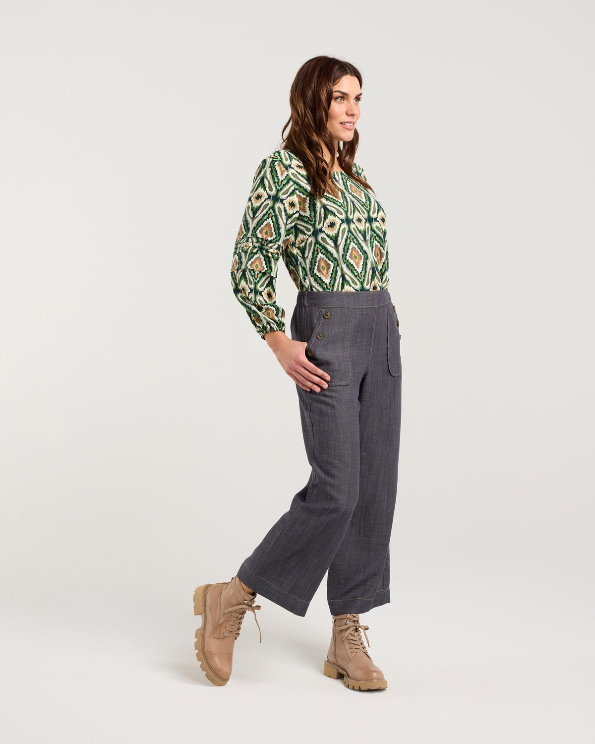 Baldwin Button Detail Linen Jean