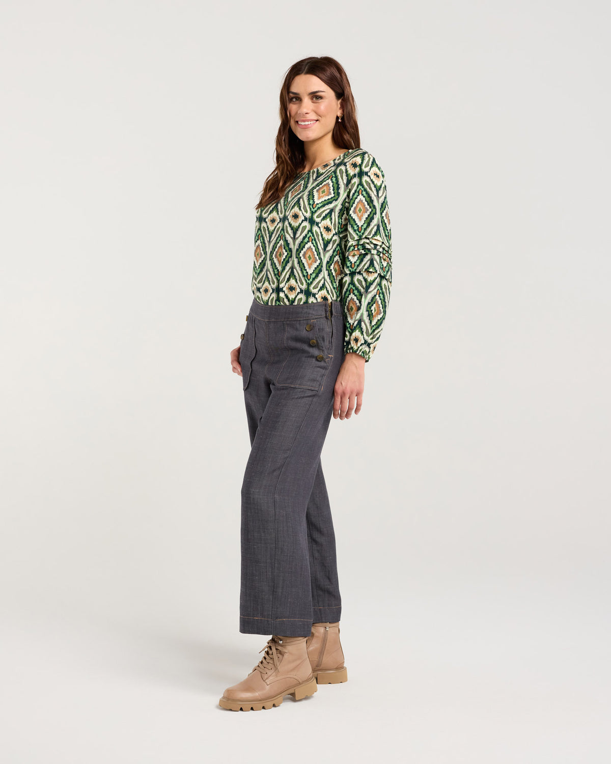 Baldwin Button Detail Linen Jean